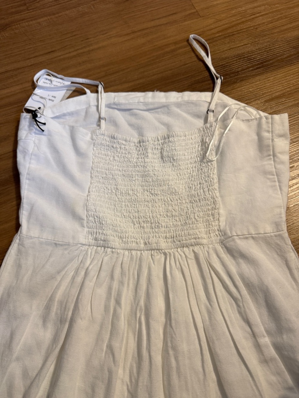 NWT Japna White Smocked Spaghetti Strap Mini - Picture 6 of 6